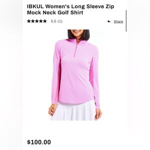 IBKUL Women’s Long Sleeve Zip Mock Neck Golf Shirt